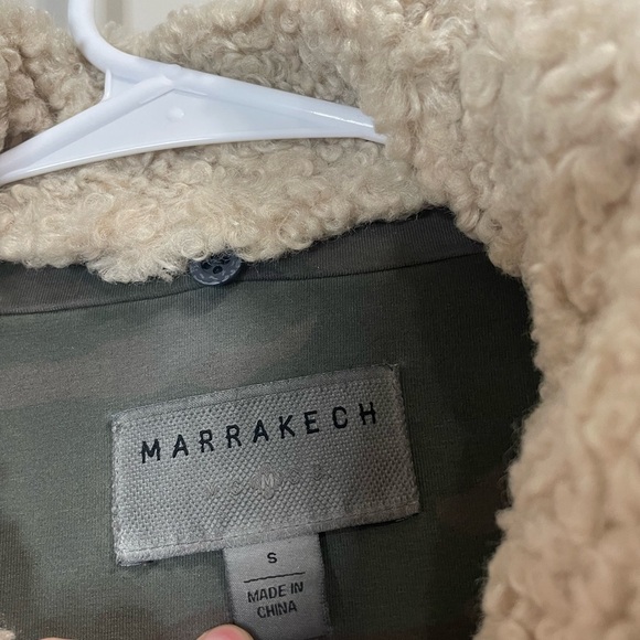 Anthropologie Marrakech Camo Sherpa Collar Moto Jacket - Picture 10 of 11